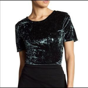 Dark Green velvet Top